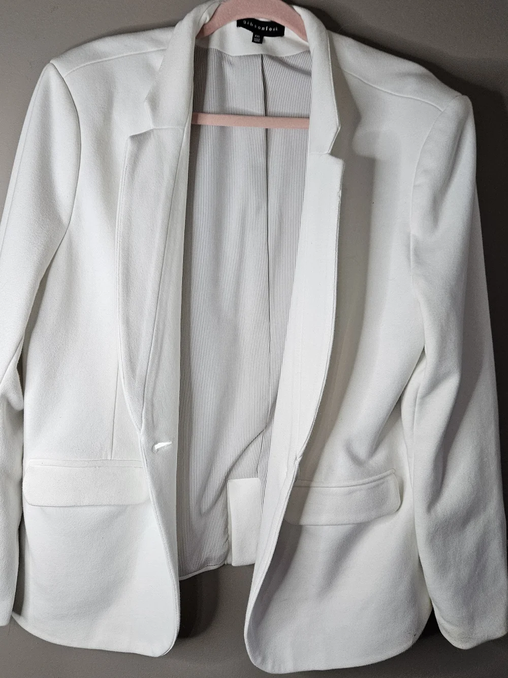 Gibsonlook White Open-Front Women's Blazer With Ptp 25" - Picture 1 of 4